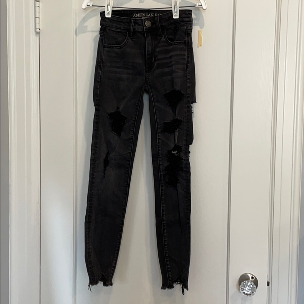 American Eagle black ripped jeans